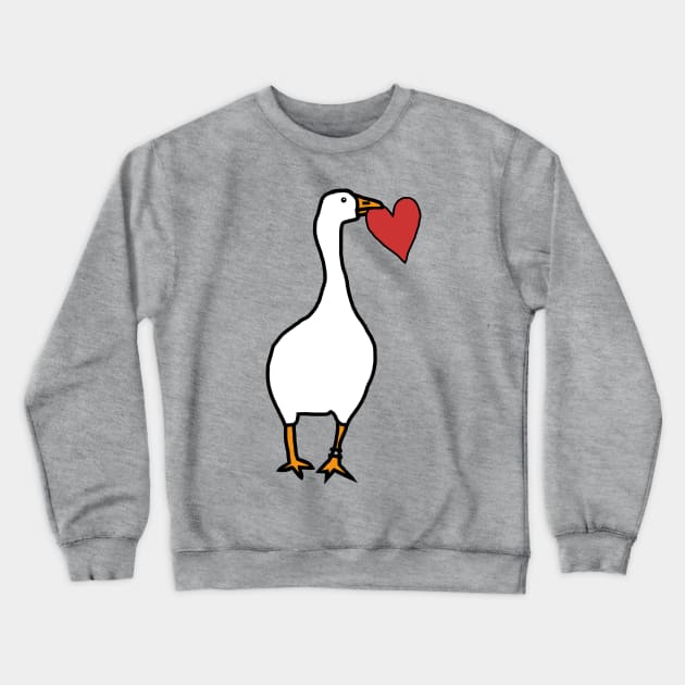 Goose Steals Heart For Love on Valentines Day Crewneck Sweatshirt by ellenhenryart